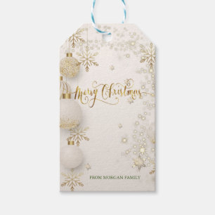 Chic Gold Snowflakes,Balls Christmas  Gift Tags