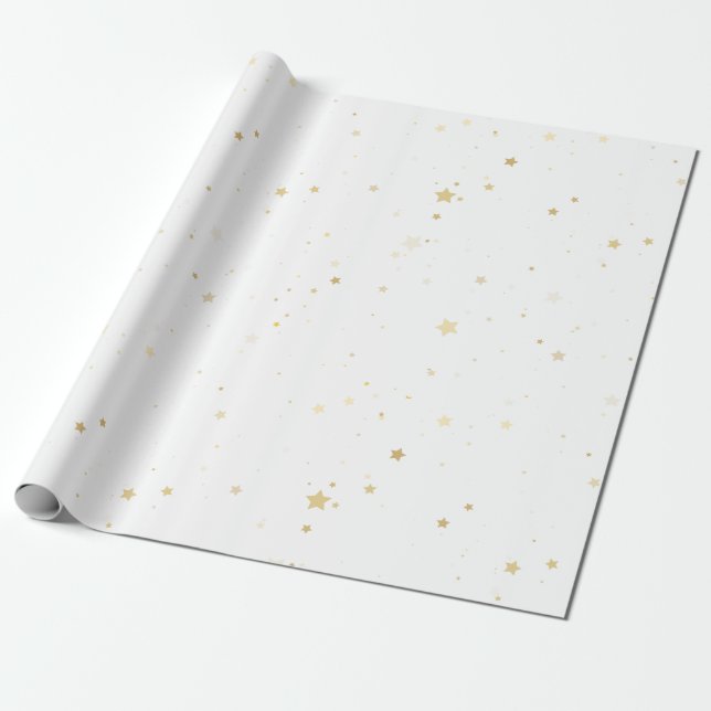 Chic Gold Sparkle Confetti Wrapping Paper  (Unrolled)