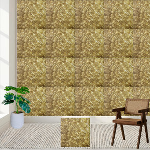 Chic Gold Sparkling Glitter Wall Floor Fireplace Ceramic Tile