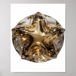 Chic Gold STAR BALL Bold Design Poster