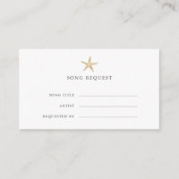 Chic Gold Starfish coastal wedding song request