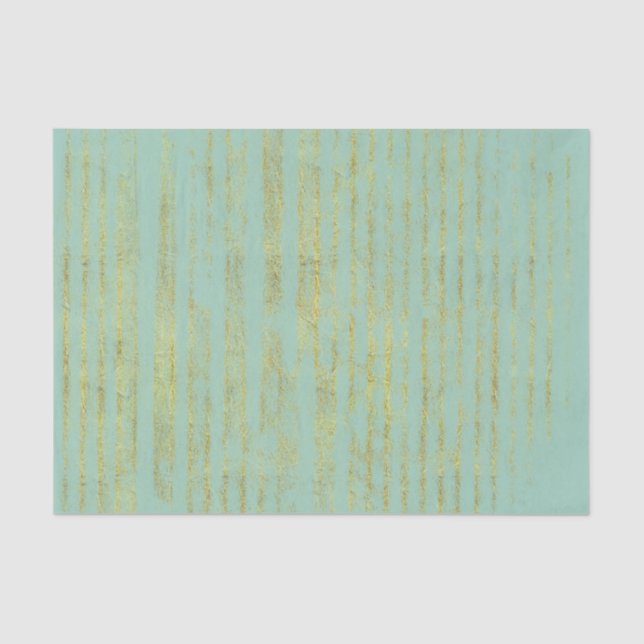 Chic Gold Stripes on Mint Tissue Paper (Front)