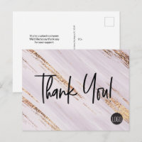 Chic Gold Strokes Business logo Thank You Customer