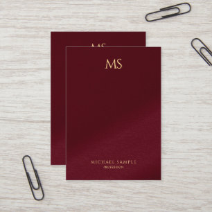 Chic Gold Text Monogram Vertical Luxurious Thick Business Card
