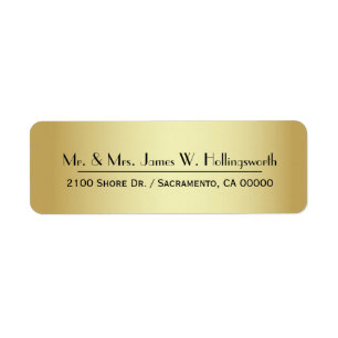 Chic Gold Tone Custom Return Address Label