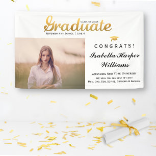 Chic Gold Trendy Graduation Party Class of 2019 Banner