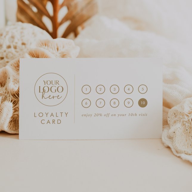 Chic Gold Typography Logo Business Reward 10 Punch Loyalty Card (Creator Uploaded)