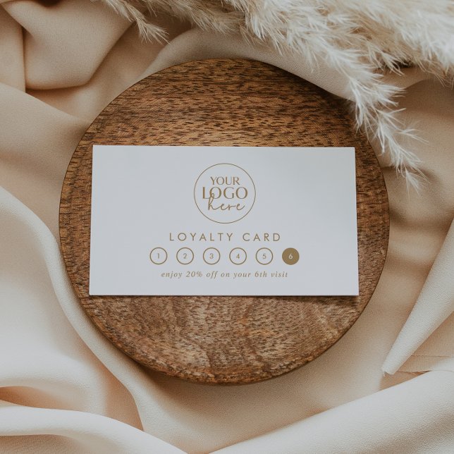 Chic Gold Typography Logo Business Reward 6 Punch Loyalty Card (Creator Uploaded)