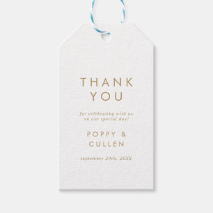 Chic Gold Typography Thank You Favour Gift Tags