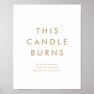 Chic Gold Typography This Candle Burns Wedding Poster