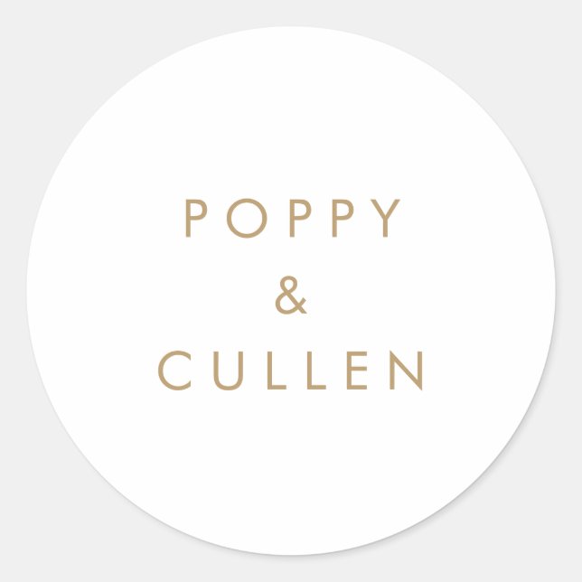 Chic Gold Typography Wedding Envelope Seals (Front)