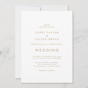 Chic Gold Typography Wedding Invitation