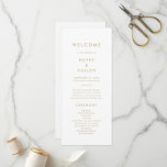 Chic Gold Typography Wedding Program<br><div class="desc">This chic gold typography wedding program is perfect for a modern wedding. The simple design features classic minimalist gold and white typography with a rustic boho feel. Customisable in any colour. Keep the design minimal and elegant, as is, or personalise it by adding your own graphics and artwork. Include the...</div>