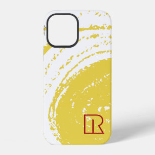 Chic Gold Watercolor Loops Red Text iPhone 12 Case