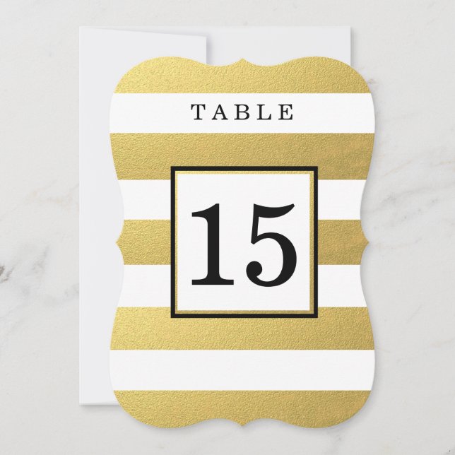 CHIC GOLD WEDDING TABLE NUMBER CARDS (Front)