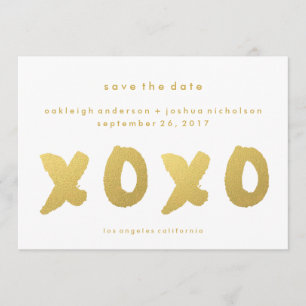 Chic Gold   XOXO Simple Modern Save the Date