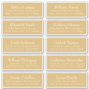 Chic Gold Yellow Wedding Guest Address Labels