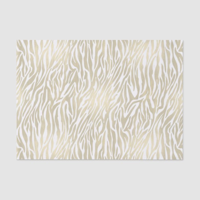 Chic Gold Zebra Print Tissue Paper (Front)