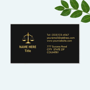 Chic Golden and Black Lawyer Business Card