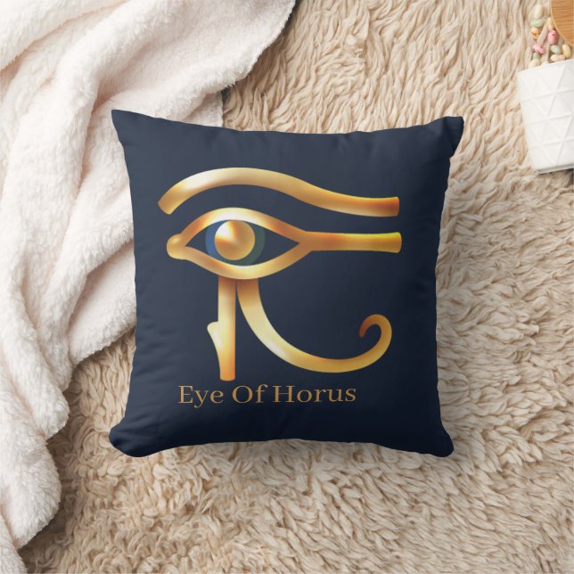 Chic Golden Eye Of Horus , Egyptian hieroglyphs Cushion (Blanket)