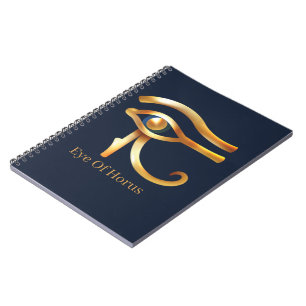 Chic Golden Eye Of Horus , Egyptian hieroglyphs Notebook