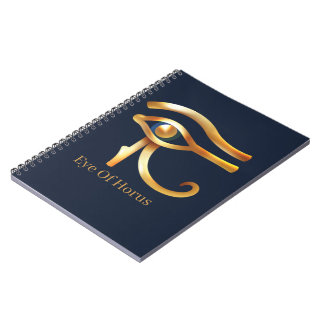 Chic Golden Eye Of Horus , Egyptian hieroglyphs Notebook