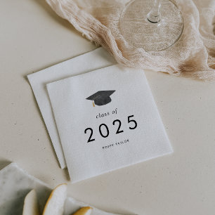 Chic Grad Cap Class of 2024 Graduation Napkin