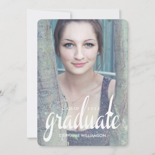 Chic Grad Modern Photo Graduation Invite (Front)