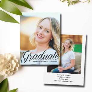 Chic Graduate 2026 Senior Full Photo Graduation Announcement