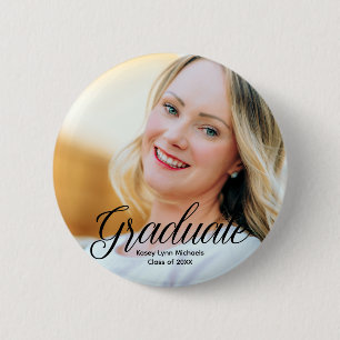 Chic Graduate Photo Custom 2023 Graduation 6 Cm Round Badge