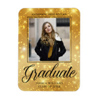 Chic Graduate Photo Gold Sparkle 2025 Graduation