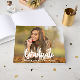 Chic Graduate Photo Modern Custom 2022 Graduation Guest Book