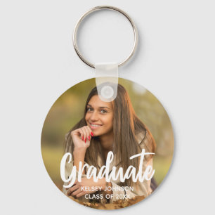 Chic Graduate Photo Modern Custom 2023 Graduation Key Ring