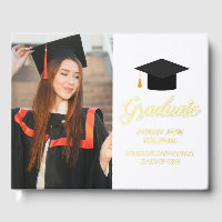 Chic Graduation Senior Portrait Photo Gold Foil