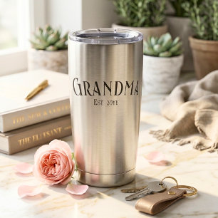 Chic Grandma Established Personalise Name Year Insulated Tumbler