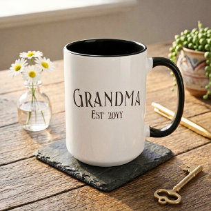 Chic Grandma Established Personalise Name Year Mug
