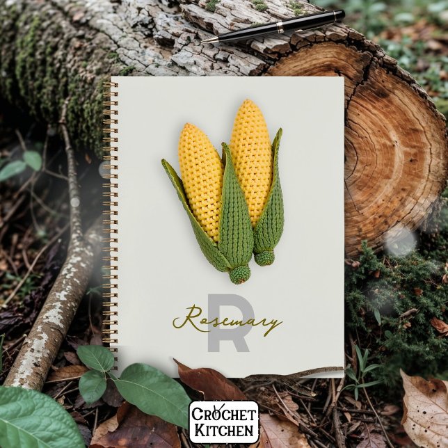 Chic Grandma's Garden Modern Crochet Corn Name  Notebook (Creator Uploaded)