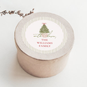 Chic Grandmillennial Christmas Gift Sticker