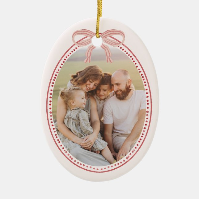 Chic Grandmillennial Christmas Oval Ornament (Front)