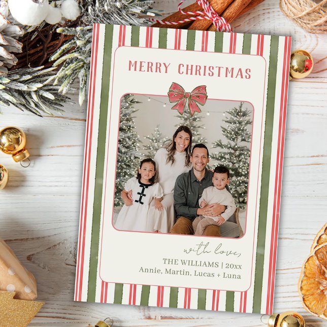 Chic Grandmillennial Coquette Christmas Photo Holiday Card (Creator Uploaded)