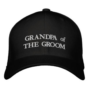 Chic Grandpa of the Groom black and white wedding Embroidered Hat