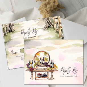 Chic Grapevine Winery Rustic Wedding RSVP Postcard