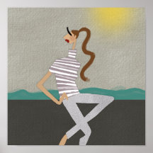 Chic Greek Holiday Fashion Illustration Art Poster