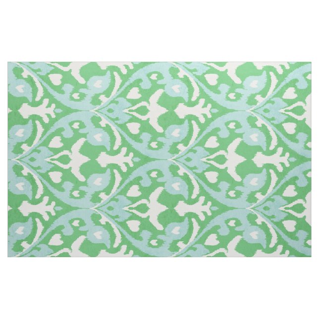 Chic green and turquoise ikat tribal patterns fabric (Fat Quarter)