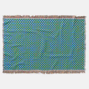Chic Green and Yellow Polka Dots Throw Blanket