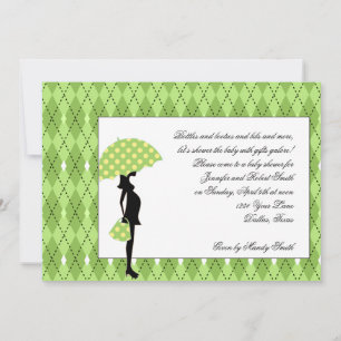 Chic Green Argyle Baby Shower Invitation