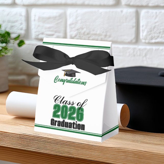 Chic Green Class of 2026 Custom Graduation Favour Box (Creator Uploaded)