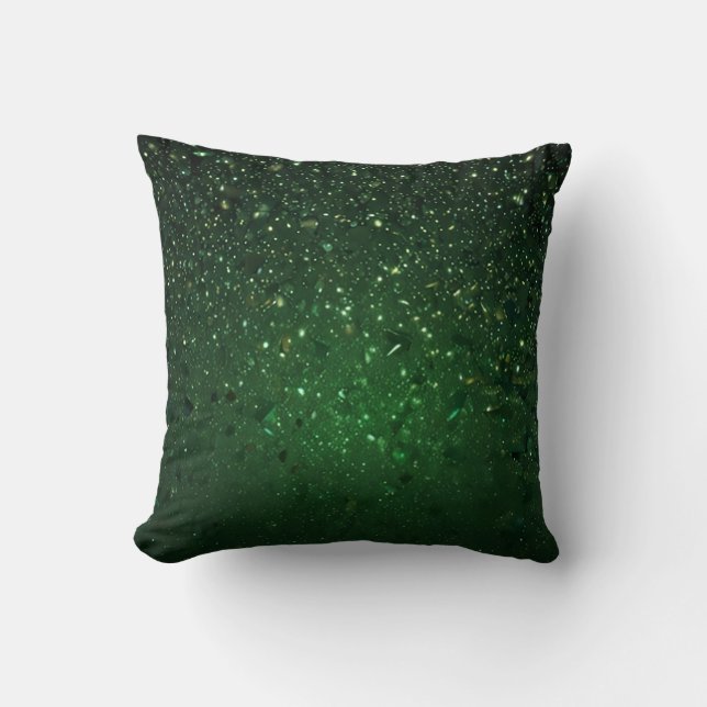 Chic Green Glitter Cushion (Front)