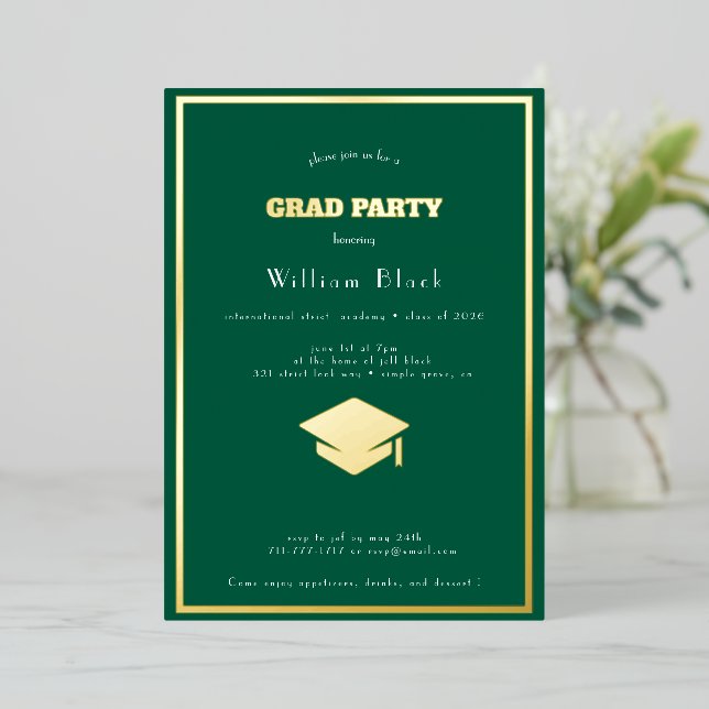  chic  green  & gold grad party (Standing Front)