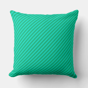 Chic Green & Mint Striped Aesthetic Pillow